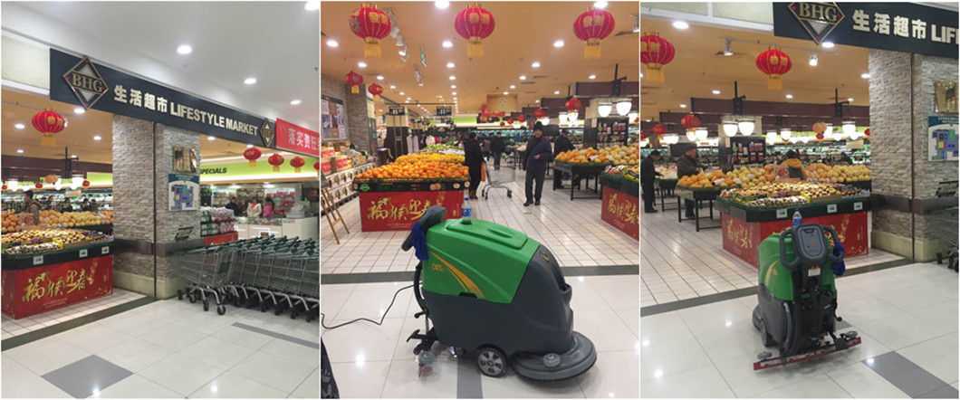 手推式洗地機(jī)在華聯(lián)超市